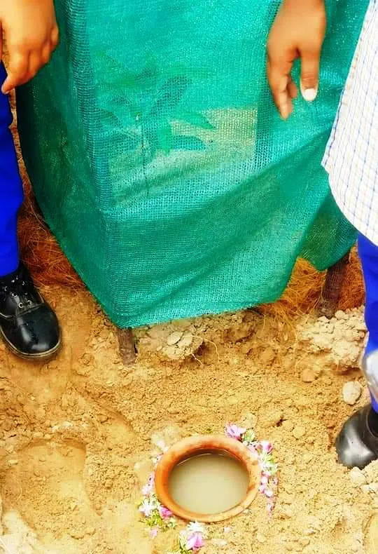  One pot of water is enough for 15 days… students who have supplied 200 earthen pots for trees!